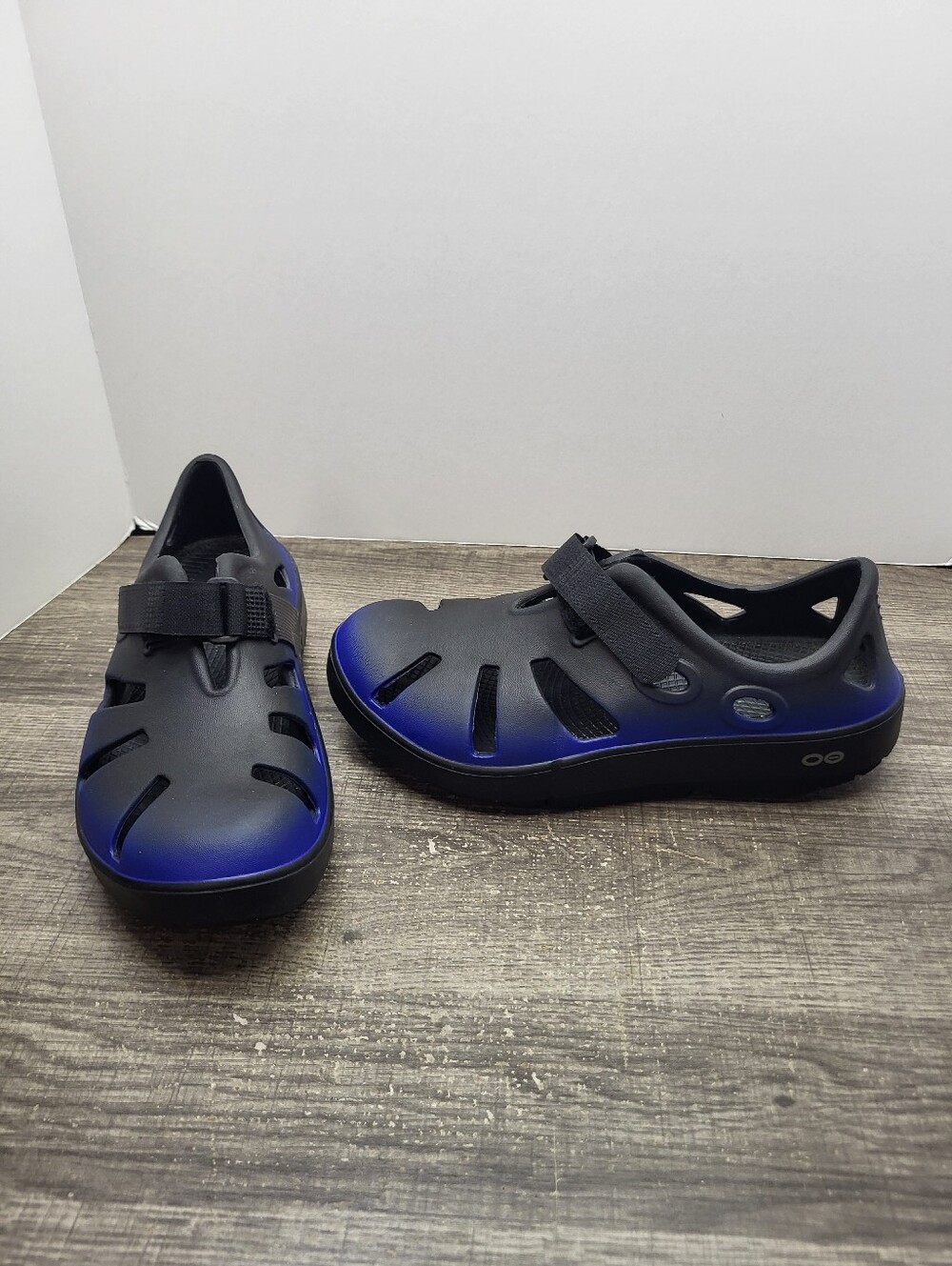 Oofos Oocandoo Recovery Sandals Shoes Black Blue Women's Size 7
